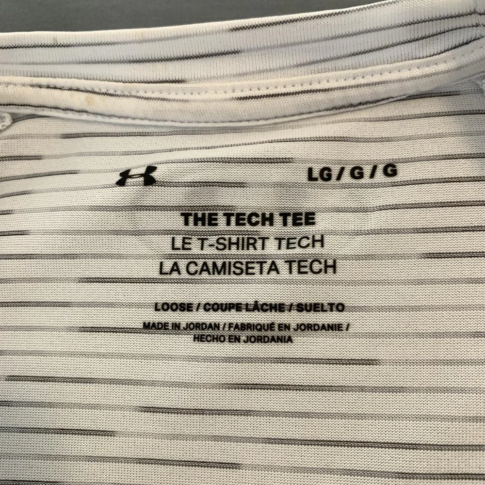 Under Armour Shirt Lot 2 Mens Large Gray White Tech Tee Active T-Shirt Gym